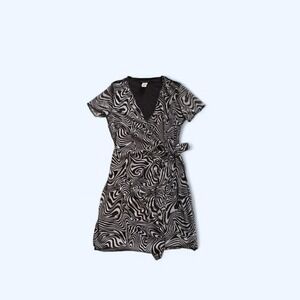 Zebra abstract print mini dress size s by Caution to the wind